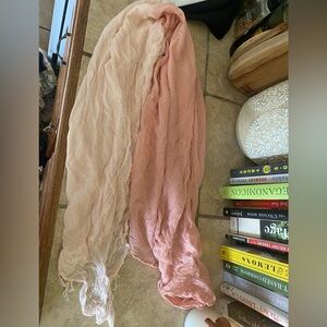 Long Pink Ombré Sheer Scarf
